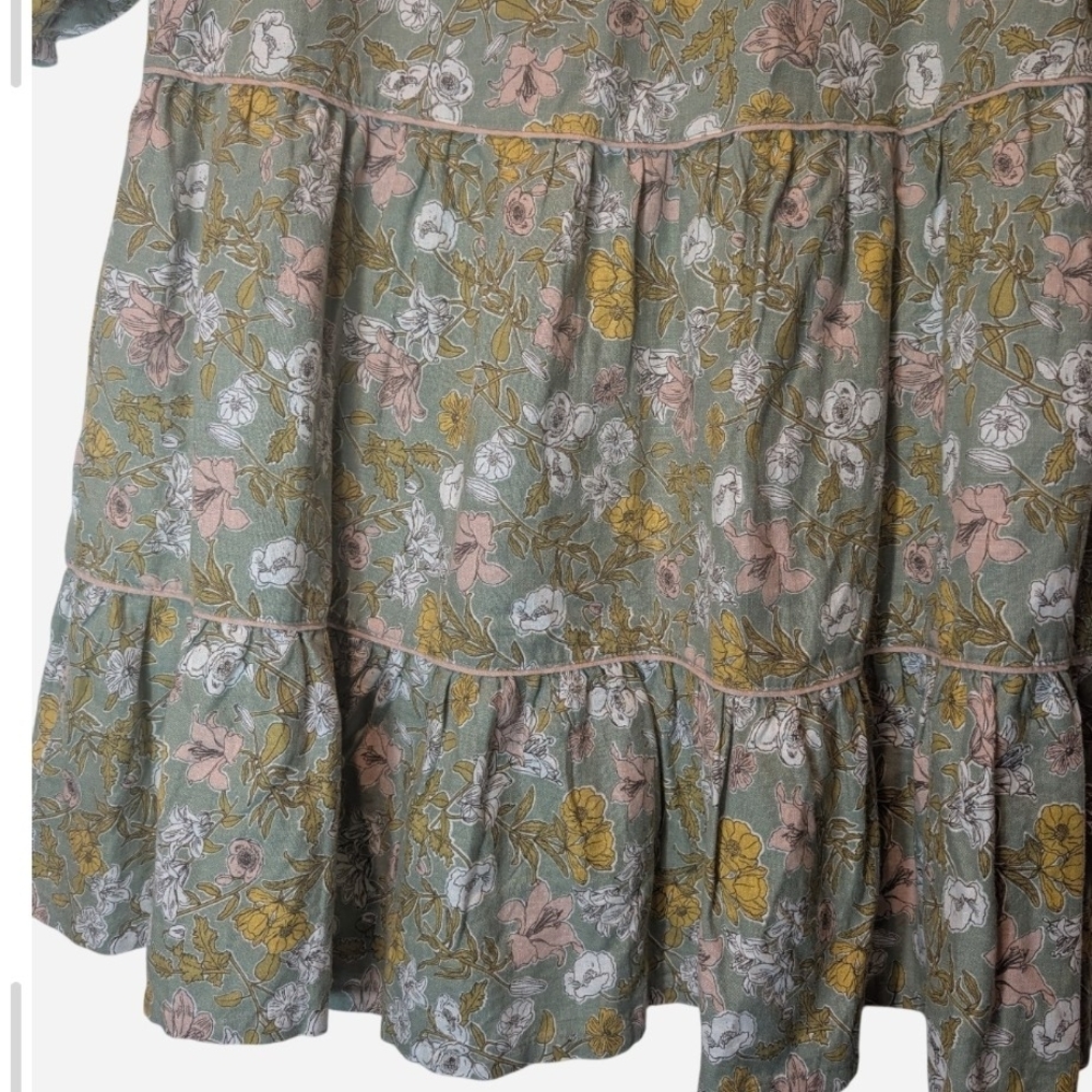 Pre-owned Cynthia Rowley Green and Pink Floral Dress - Picture 5 of 8